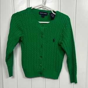 Ralph Lauren Green Cable Knit Sweater